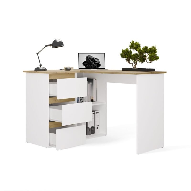 NICEAL4 Bureau NICEA – Wit / Artisan eiken – links