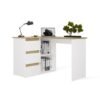 NICEAL6 Bureau NICEA – Wit / Artisan eiken – links