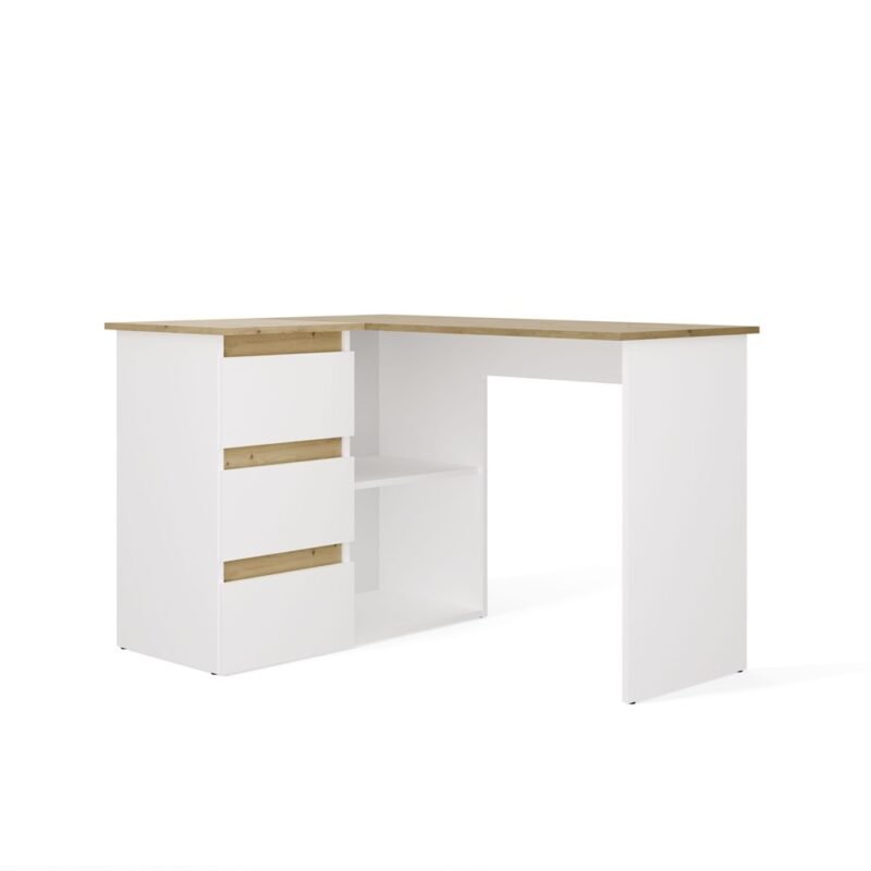 NICEAL7 Bureau NICEA – Wit / Artisan eiken – links