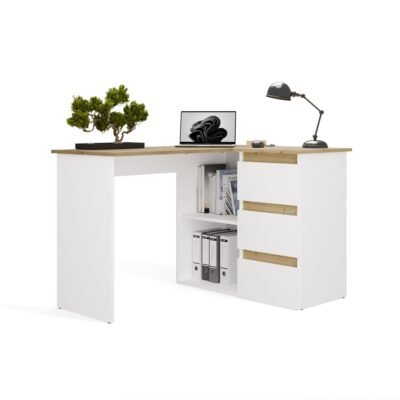 Bureau NICEA – Wit / Artisan eiken – rechts