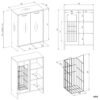 NINA1K1DWymiary Badkamerkast NINA 1K1D – 3 planken