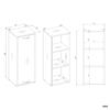 NINAW1DWymiary Badkamerkast NINA W1D – 1 deur – 3 planken – hangend