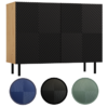 Dressoir KAMA 2D – Zwart / Artisan eiken