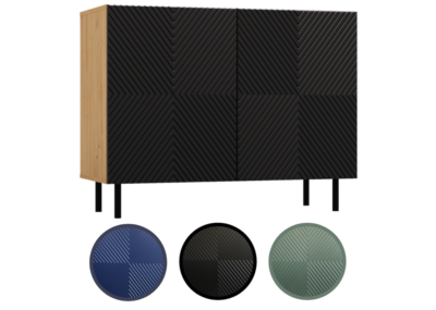Dressoir KAMA 2D – Zwart / Artisan eiken