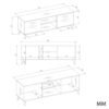 OLYMPO150Wymiary TV-meubel OLYMPO 150 – 150 cm – Artisan eiken / Wit