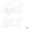 Tafel OLYMPO 1P – 90 × 49 × 48 cm – Artisan eiken / Wit