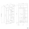 OPENO1W6PWymiary Garderobemeubel OPENO 1W6P – Wit