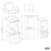 POLA2SWYMIARY Wasmachinekast POLA 2S – 2 laden – met opbergruimte