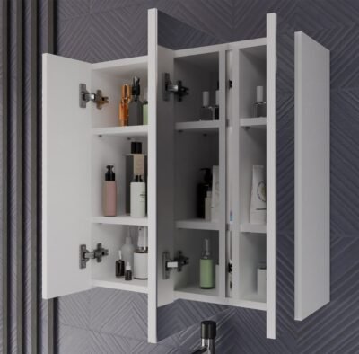 POLA3L2 Badkamerkast POLA 3L – Wit – 3 deuren – hangend