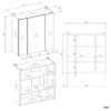 POLA3LWymiary Badkamerkast POLA 3L – Wit – 3 deuren – hangend