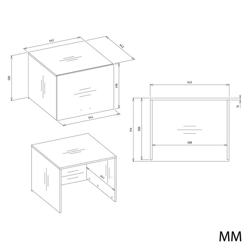 POLANADSTAWKAWymiary Wasmachinekast POLA – 64 cm