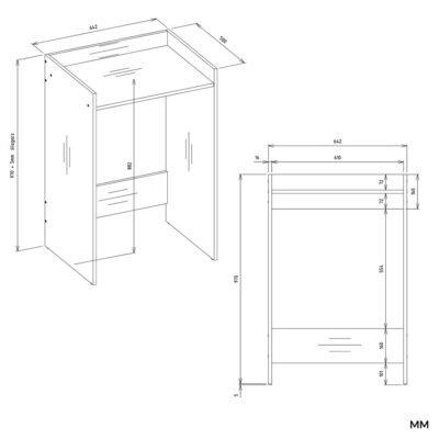 Wasmachinekast POLA NP – met opbergruimte