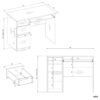 Bureau Komputerowe PORTO – 98,5 × 75 × 51 cm – links