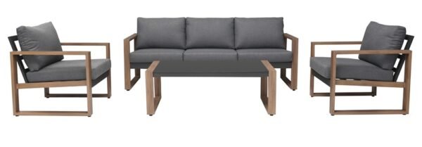 Tuinset DUISBURG Sofa Fotel Stolik – Antraciet / Bruin