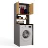 Wasmachinekast POLA MULTI – Artisan eiken / Antraciet – met opbergruimte