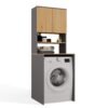 Wasmachinekast POLA MULTI – Artisan eiken / Antraciet – met opbergruimte