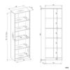 Rek R60 – Artisan eiken / Zwart – 5 planken