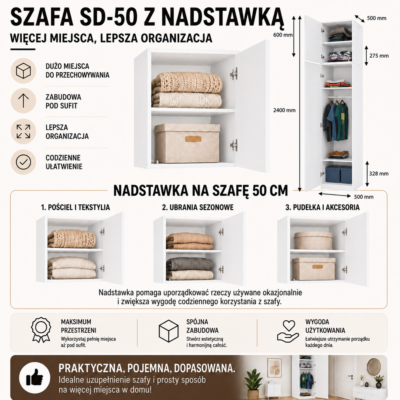 SD-50znadstawkaartisanbiel Garderobemeubel SD 50 – met opzetstuk