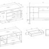 SIMPLORTV1D2SWymiary TV-meubel SIMPLO 1D2S Stolik TV – Artisan eiken / Antraciet – 2 laden – 1 deur