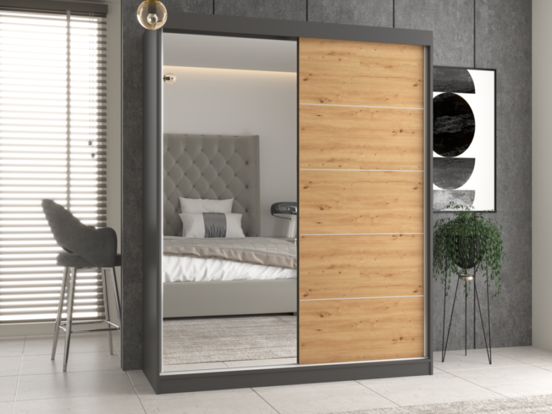 Kledingkast IGA 160 A/C – met spiegel