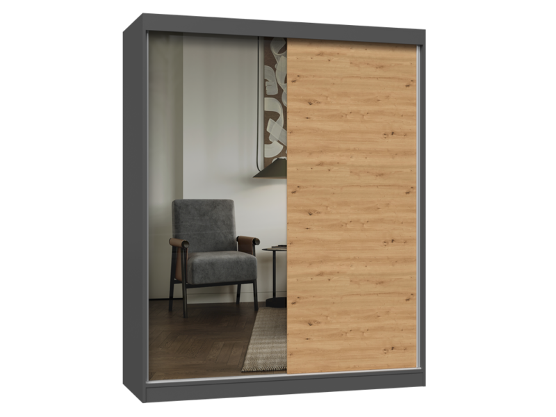 Kledingkast IGA 160 A/B – met spiegel