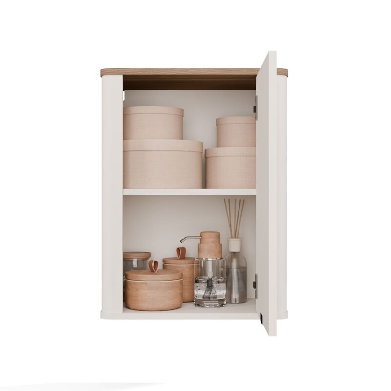 Badkamerkast CORDOBA 1D – Castello eiken / Kasjmier – 2 planken – hangend