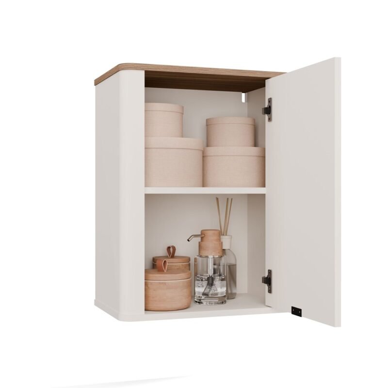 Badkamerkast CORDOBA 1D – Castello eiken / Kasjmier – 2 planken – hangend