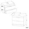 Wastafelmeubel TERRA 60 2S – 60 × 58 × 45 cm – Kasjmier – 2 laden – hangend – met wastafel