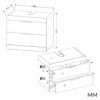 Wastafelmeubel TERRA 80 2S – 80 × 58 × 45 cm – Kasjmier – 2 laden – hangend – met wastafel