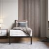 Metalen bedframe met houten lattenbodem 80 × 200 cm – Zwart