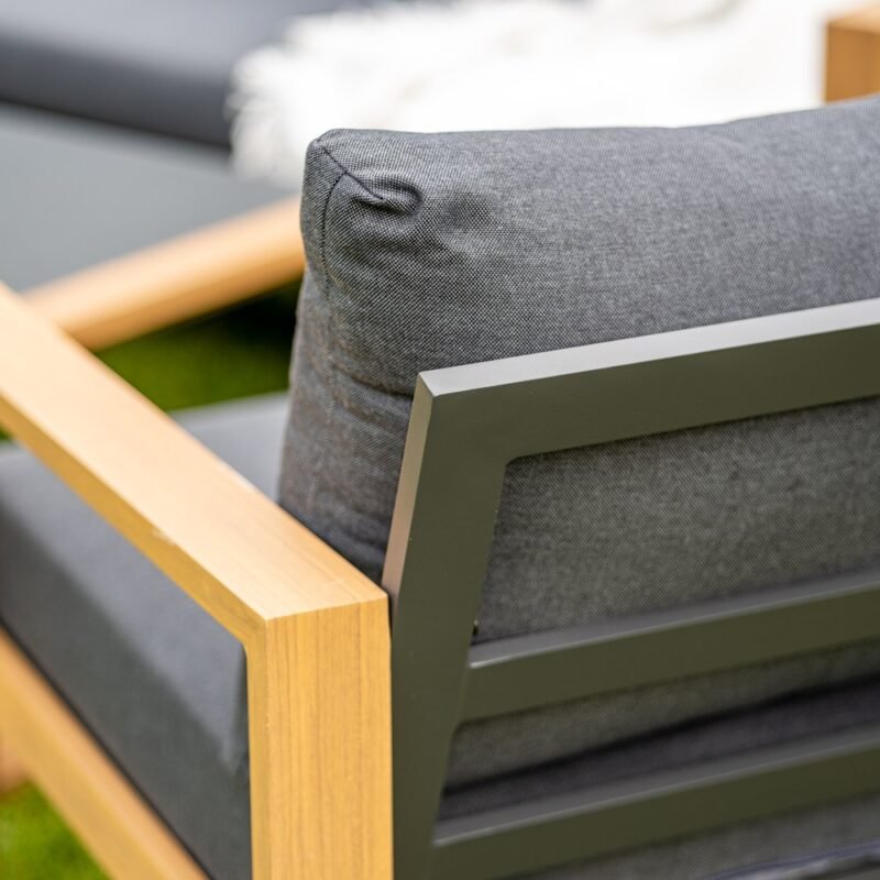 Tuinset DUISBURG Sofa Fotel Stolik – Antraciet / Bruin