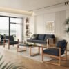 Tuinset DUISBURG Sofa Fotel Stolik – Antraciet / Bruin