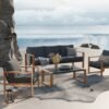 Tuinset DUISBURG Sofa Fotel Stolik – Antraciet / Bruin