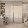 Kledingkast SENSO 3D – 250 cm – Kasjmier / Zwart – met opzetstuk