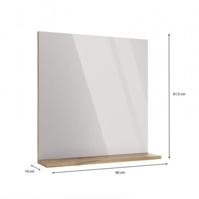WYMIARY Badkamerspiegel TIGO LUSTRO 60 – 60 × 61,5 cm – Evoke eiken