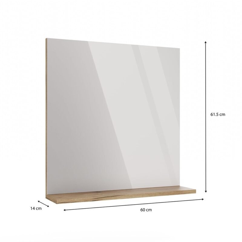 WYMIARY Badkamerspiegel TIGO LUSTRO 60 – 60 × 61,5 cm – Evoke eiken