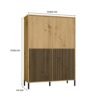 Vitrinekast KAMARO 4DK SLIM/GADKI – Artisan eiken – 4 deuren – geribbeld front