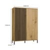 Witrynawymiar Vitrinekast KAMARO 2DD SLIM/GADKI – Artisan eiken – geribbeld front