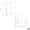 Kledingkast SENSO 4D 200 – 200 cm – Wit / Zwart – 4 deuren