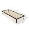 Metalen bedframe met houten lattenbodem 80 × 200 cm – Zwart