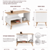 Tafel OLYMPO 1P – 90 × 49 × 48 cm – Artisan eiken / Wit