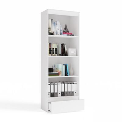 Rek PALERMO – Wit – 1 lade – 4 planken