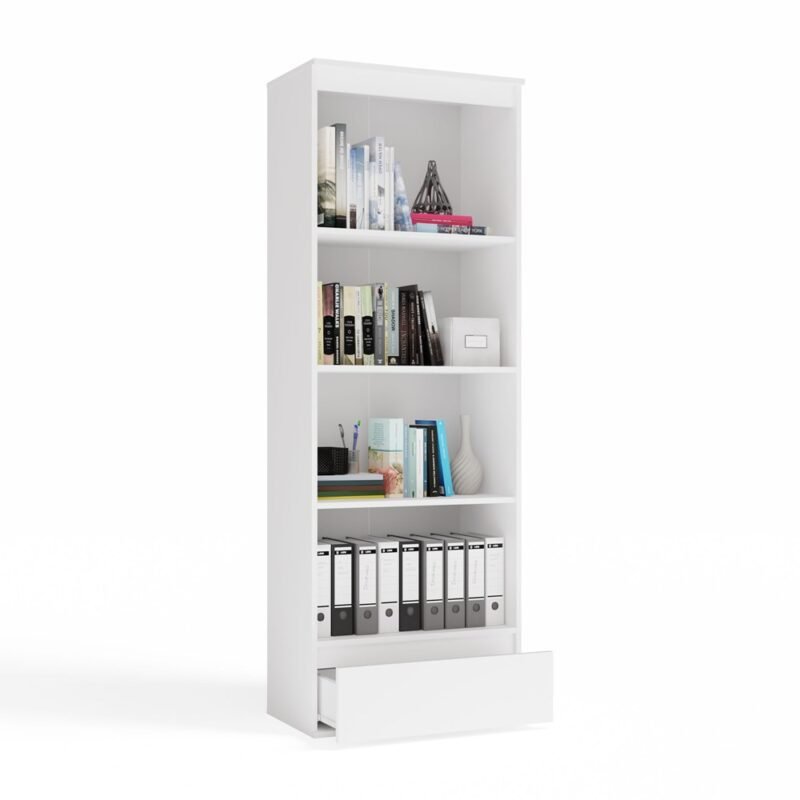 Rek PALERMO – Wit – 1 lade – 4 planken