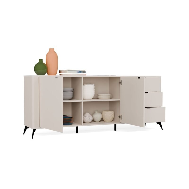 bry1 Dressoir CORDOBA 2D3S – Kasjmier beige – 3 laden – soft-close