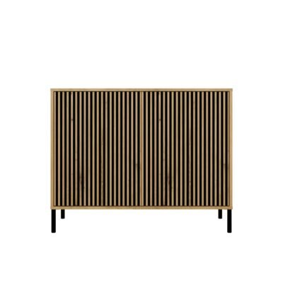 Dressoir KAMARO 2D SLIM – Artisan eiken – geribbeld front