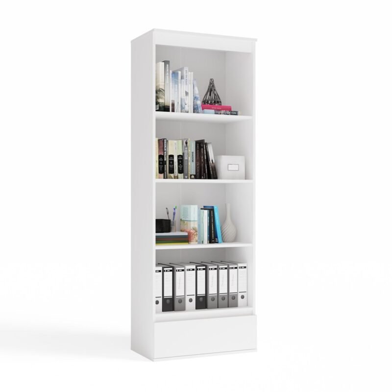Rek PALERMO – Wit – 1 lade – 4 planken