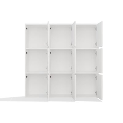 Rek MALAX 3x3 H – 110 × 110 cm – Wit – 3 deuren