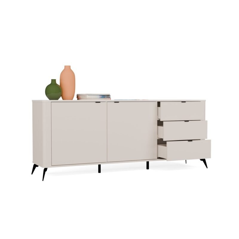 bry3 Dressoir CORDOBA 2D3S – Kasjmier beige – 3 laden – soft-close