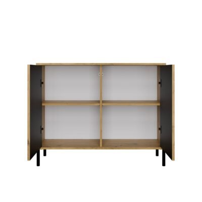 Dressoir KAMARO 2D SLIM – Artisan eiken – geribbeld front