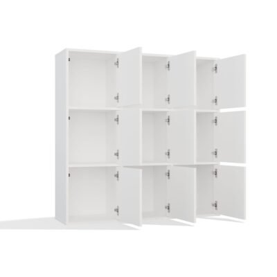 Rek MALAX 3x3 H – 110 × 110 cm – Wit – 3 deuren